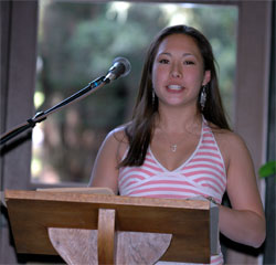 Accepting 1st Place Award at UCSC's book collection essay contest